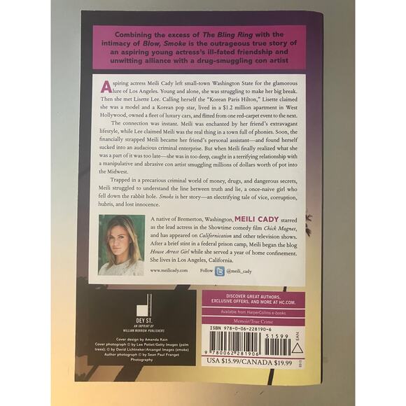 Smoke: How a Small-Town Girl Accidentally Wound Up Smuggling Meili Cady Paperbac - Picture 2 of 7